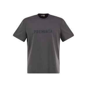 Premiata Men Cotton T-Shirt With Logo And Graphic Print